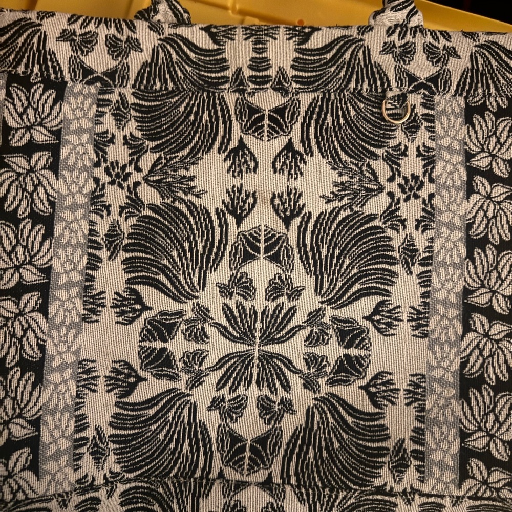 A New Day Cream and black Tote Bag